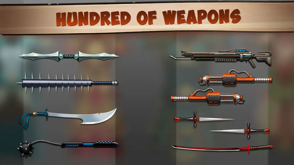 Shadow Fight 2 unlocked weapons inventory screen